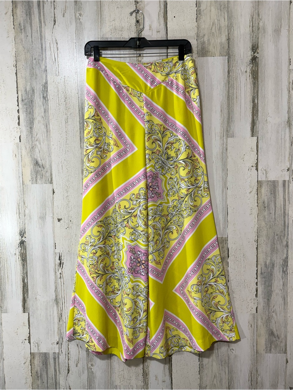 Forever 21 Yellow and Pink Wide Leg Pants